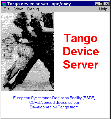 Tango device server main window