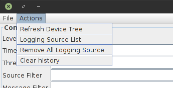 Actions menu