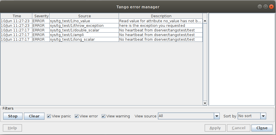 Error history