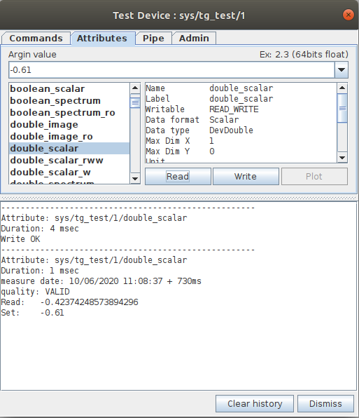 Test attributes view